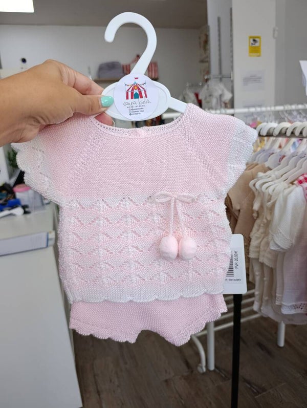 Conjunto dos piezas rosa bebe
