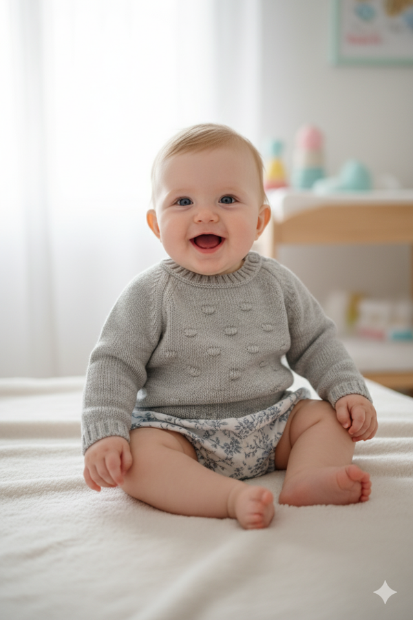 Conjunto bebe lana gris