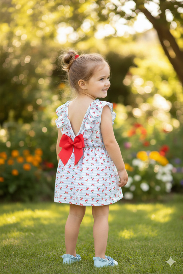 Vestido cereza azul