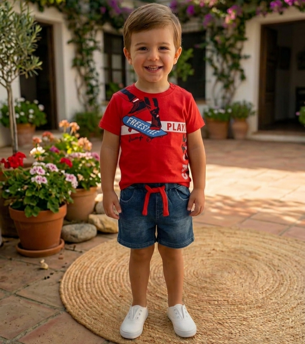 Bbo vaquero algodón rojo