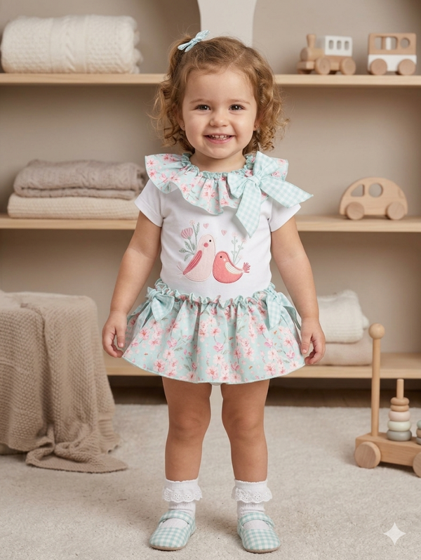 Bba pajaritos turquesa