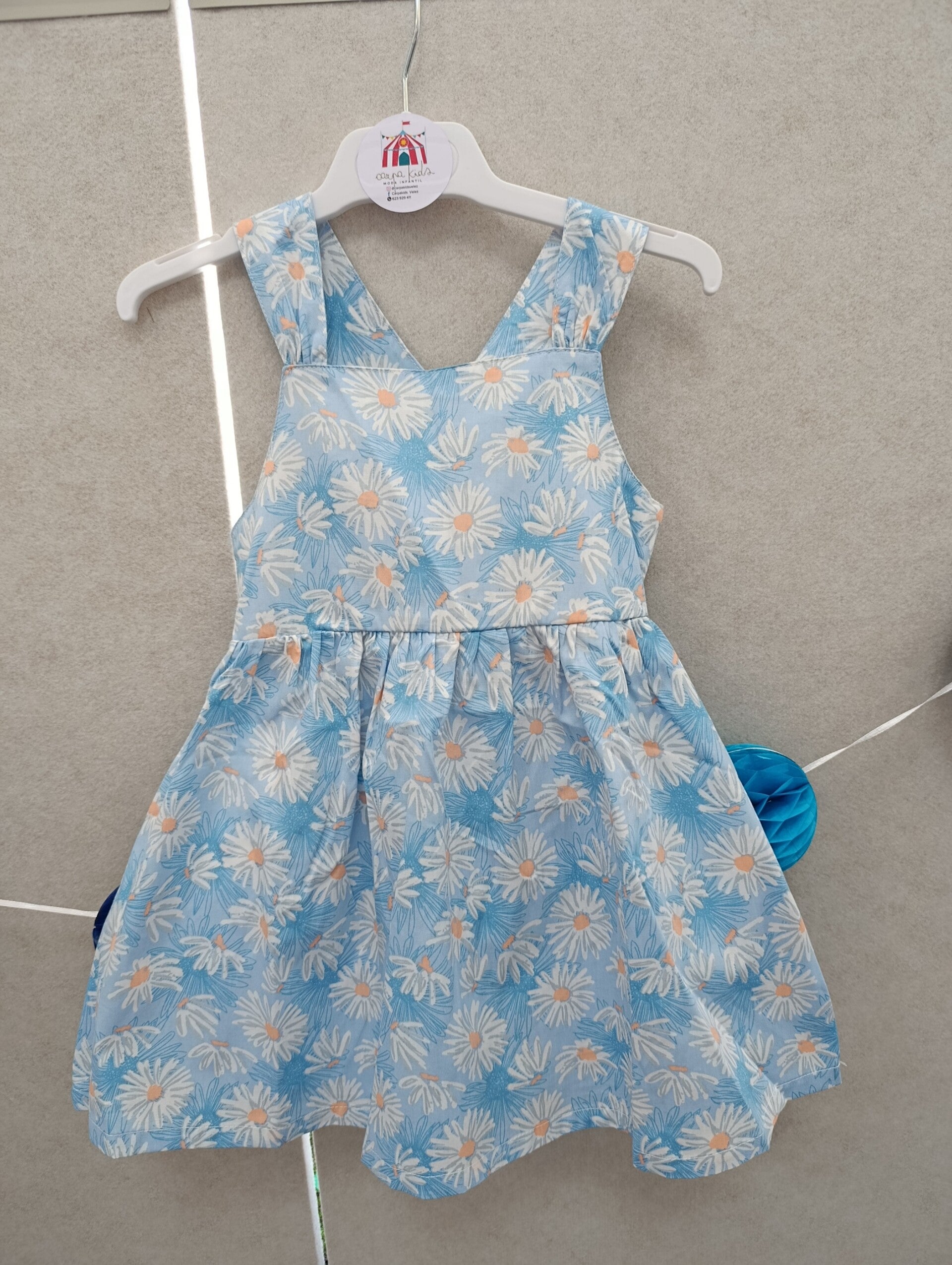 Vestido margaritas azul