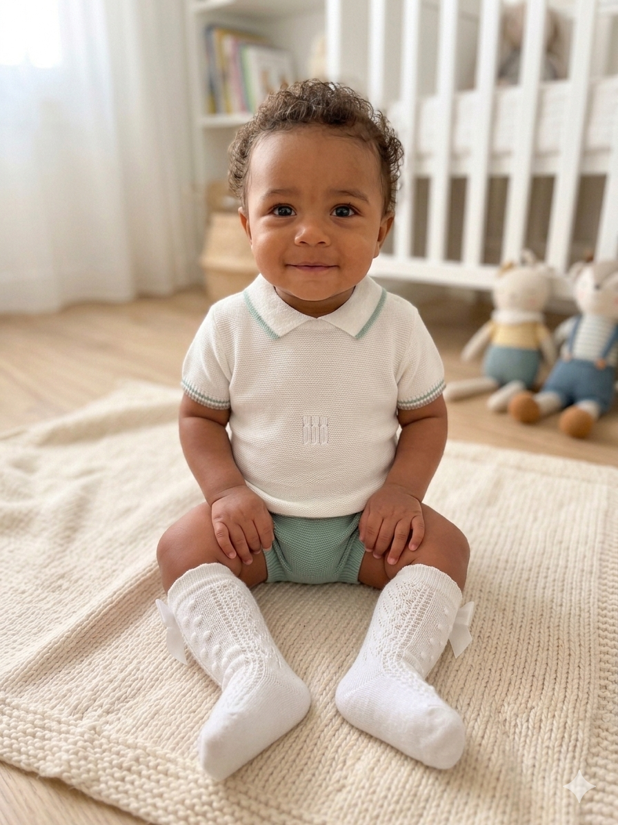 Conjunto polo bebe verde