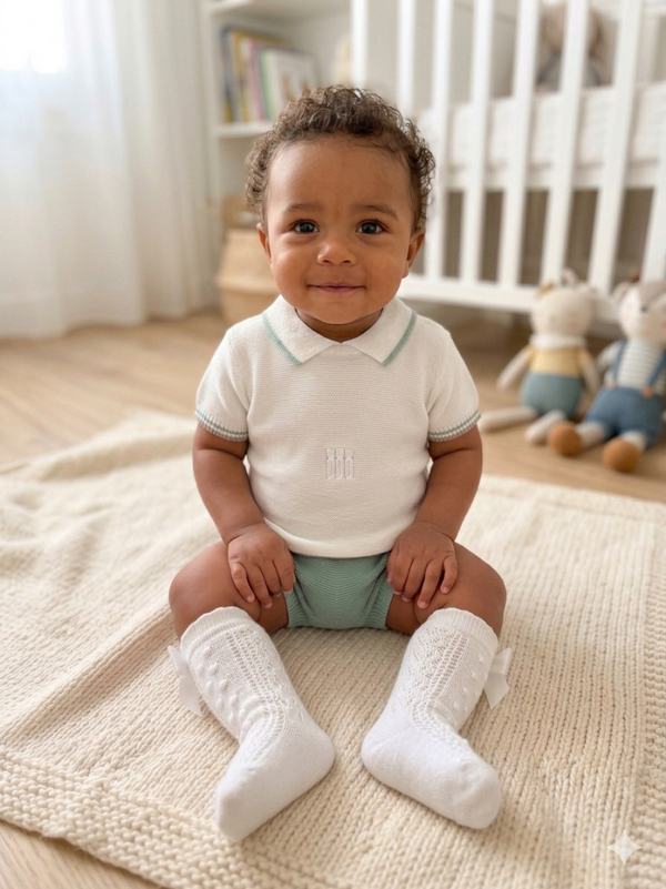 Conjunto polo bebe verde