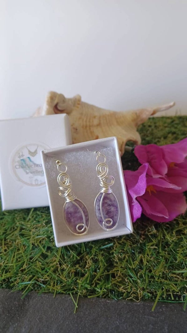 Handmade Lepidolite Earrings