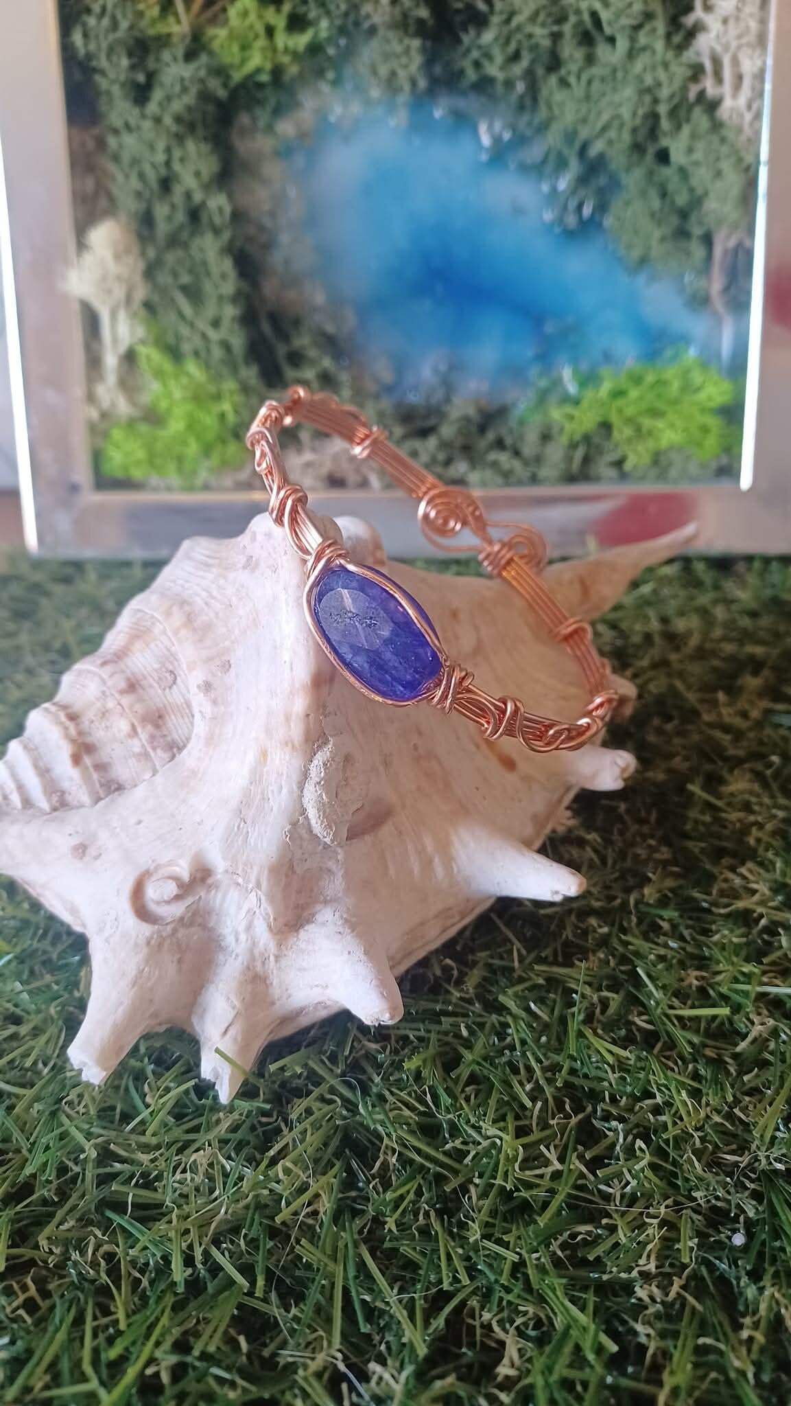 Copper & Sapphire Adjustable Bangle