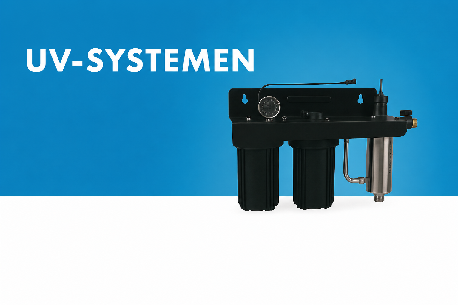zwart regenwaterfilter met uv