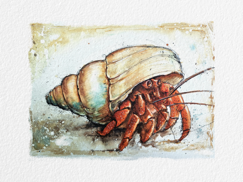 Krab met schelp, © Eric Kusters 2025