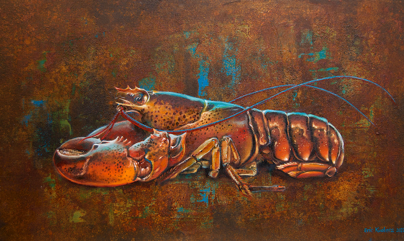 Kreeft, gemengde technieken, © 2023 Eric Kusters