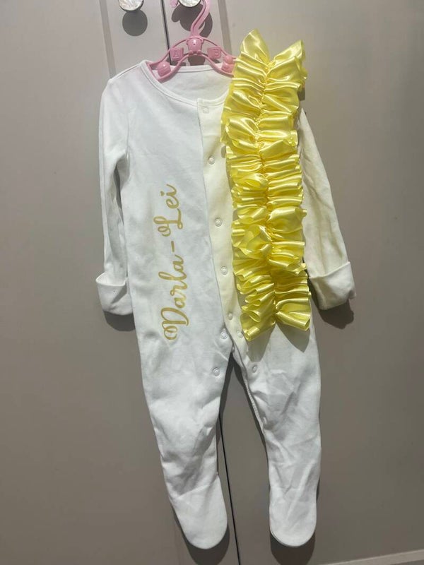 White Frilly Babygrow