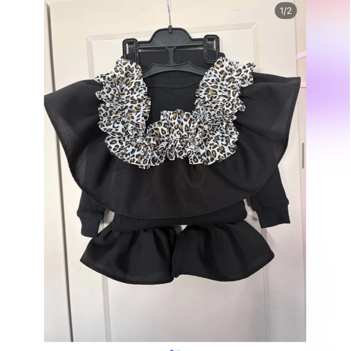 Black Leopard Flare Set