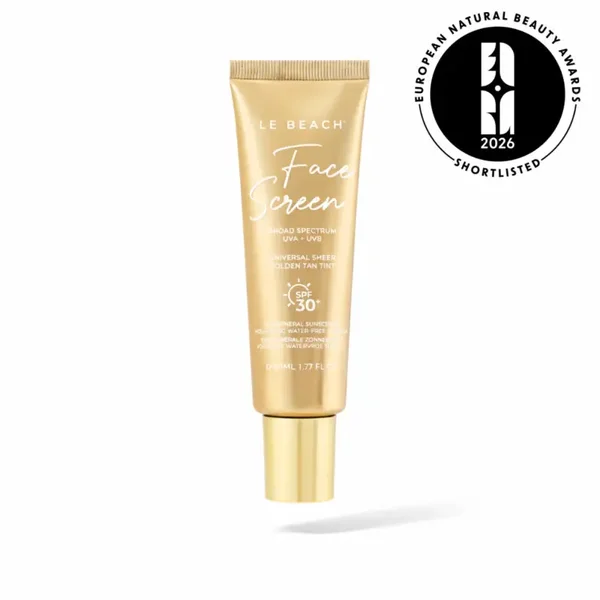 Le Beach zonnebescherming face screen SPF30+  — Gouden Tan Gloed Mineraal