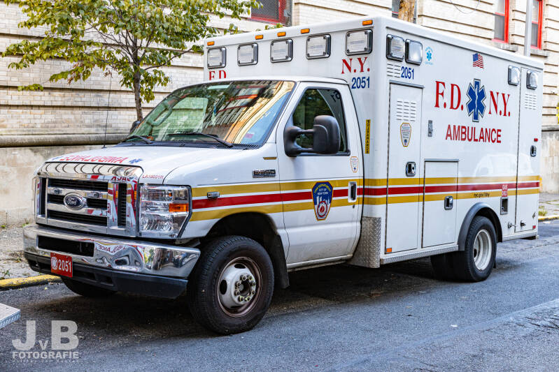 EMS 2051 - FDNY Ambulance (In response to the dramatic increase in call volume during the COVID-19 pandemic, FDNY has added 100 ambulances to its fleet. These are from South Carolina)