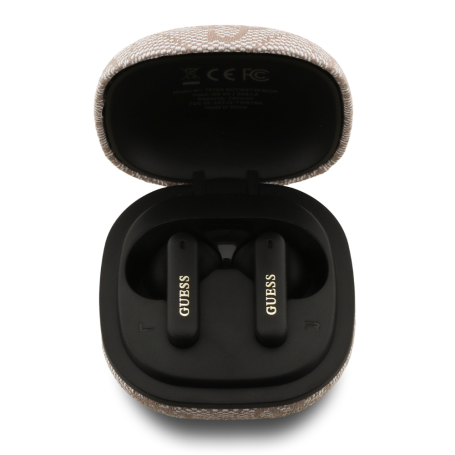 Écouteurs sans Fil Bluetooth + Boîtier de Chargement PU Type-C avec Logo 4G GUESS GUTWST3P4EGP - Rose
