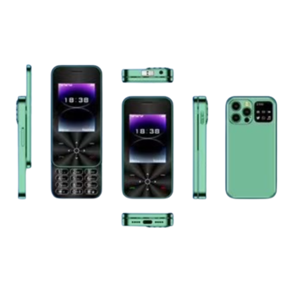 Mini Telephone Portable i18 Pro Dual Nano SIM 2+16Go 2.4‘’ Vert