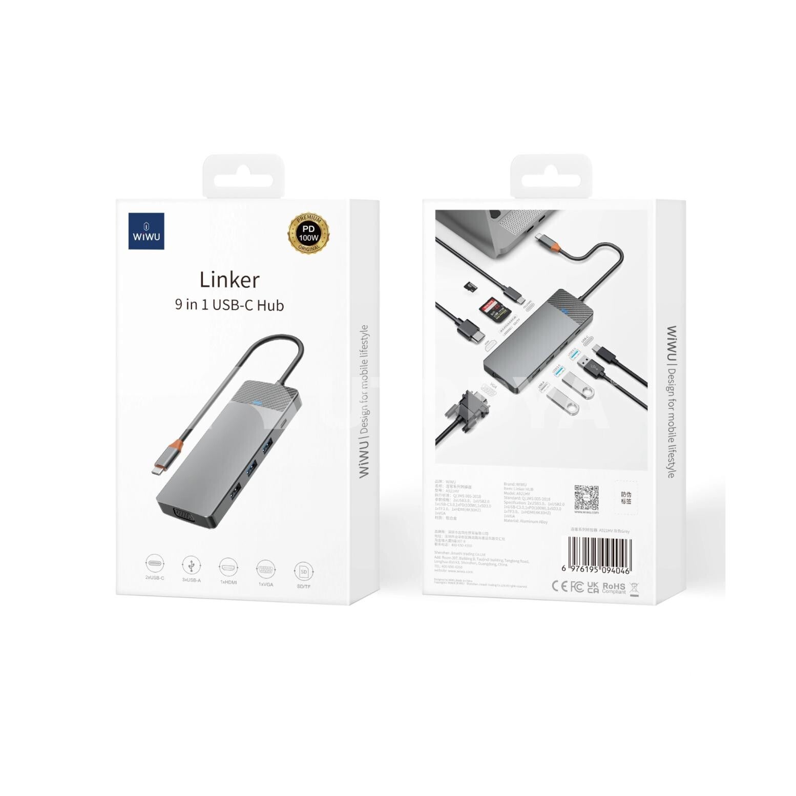 WiWU HUB USB-C 9 en 1 Multifonction