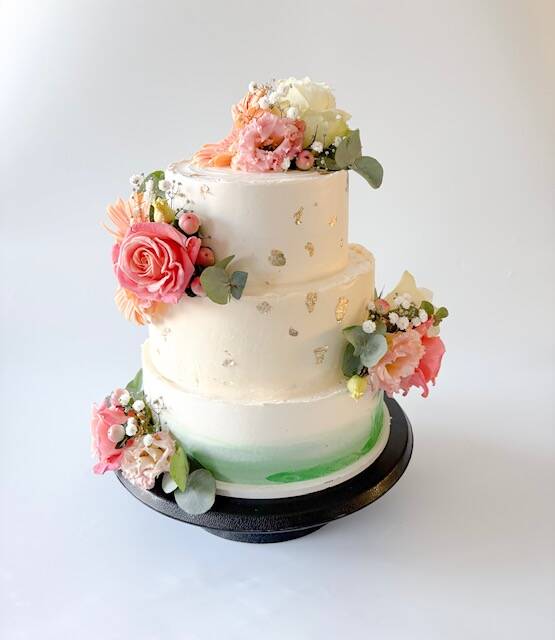 Weddingcake gold en green 