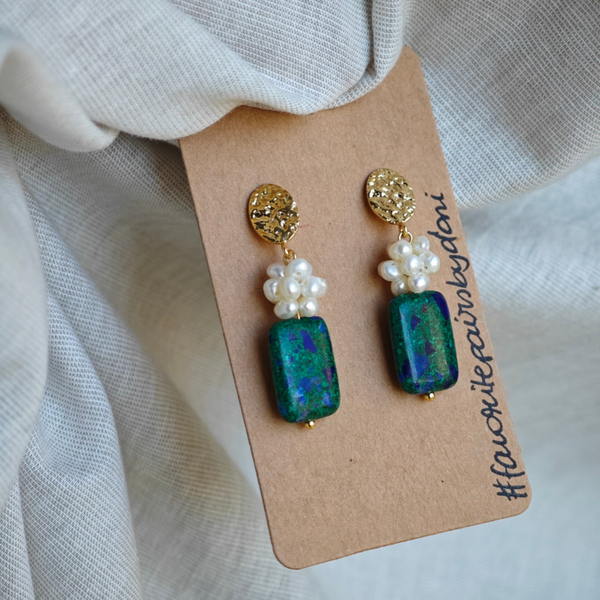 MICA Jade grün blauer Azurit