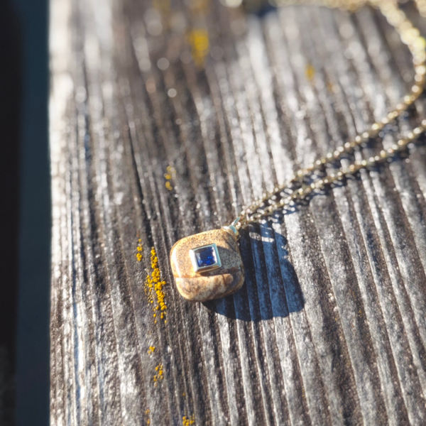 Halskette brown gold Jasper