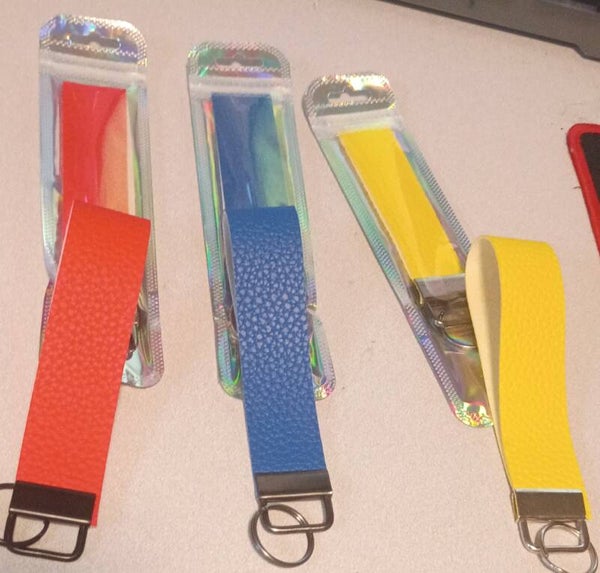 Faux Leather Keychain flat colors