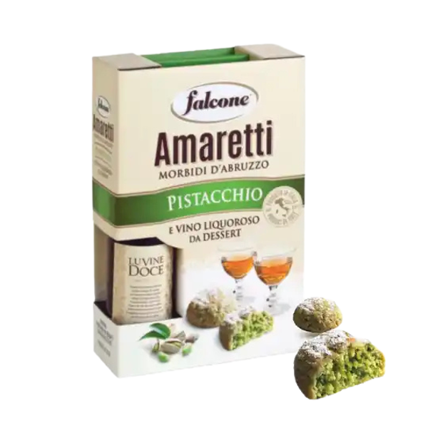 Geschenkdoos amaratti pistache en dessertwijn