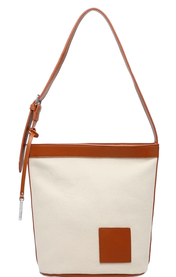 Handtas met rits bruin