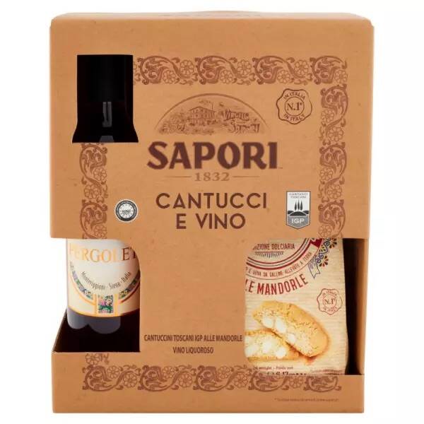 Cantuccini en dessertwijn in geschenkdoos sapori