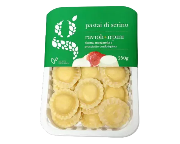 Verse pasta mozzarella en rauwe ham