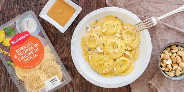 Verse pasta burrata en citroenschil