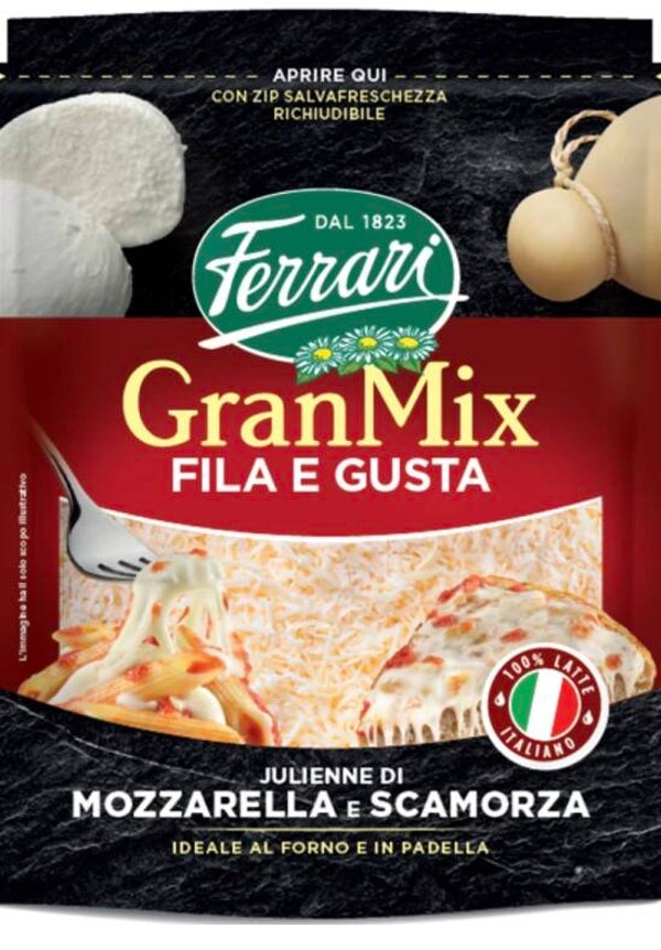 Scamorza en mozzarella julienne reepjes