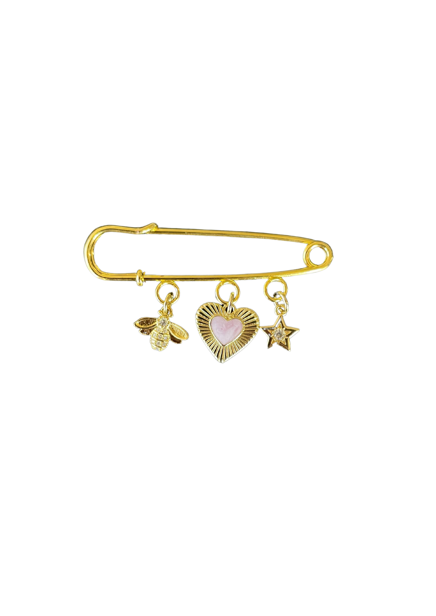 Safety Pin Pink Heart