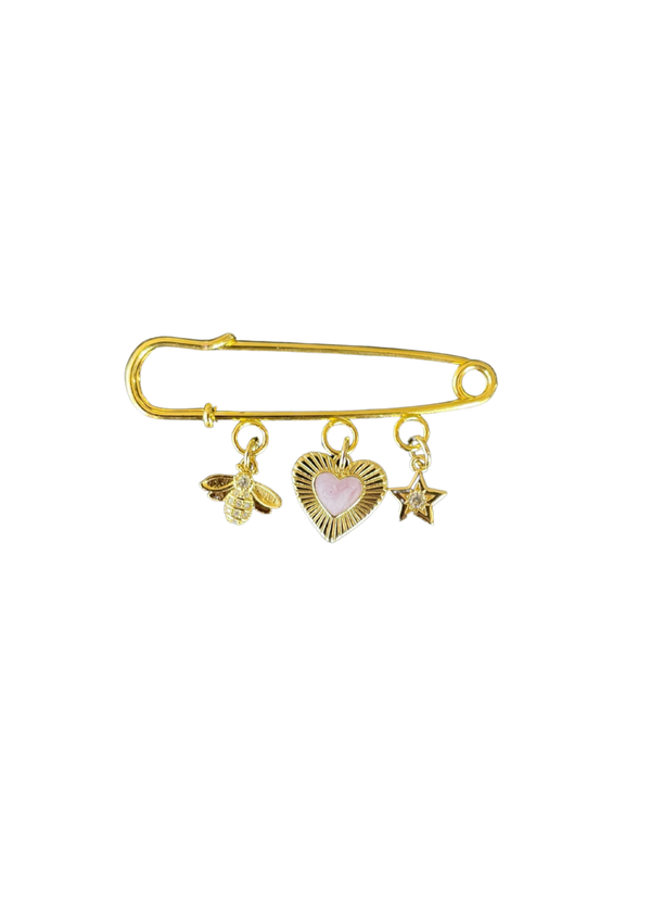 Safety Pin Pink Heart