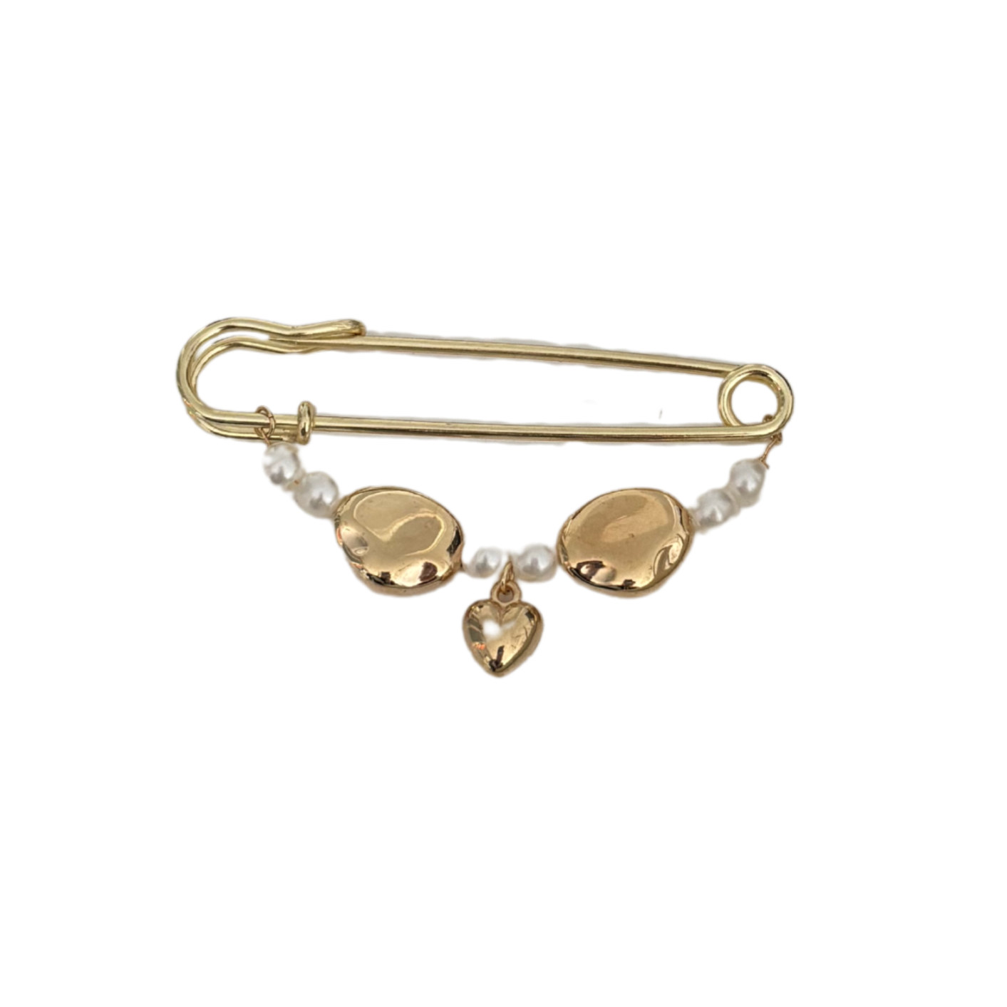 Safety Pin Pearls Heart