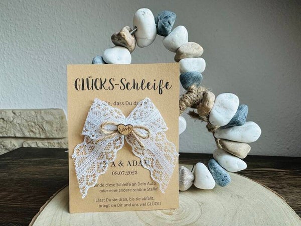 Autoschleifen / Glücksschleifen inkl. personalisierter Glückskarte