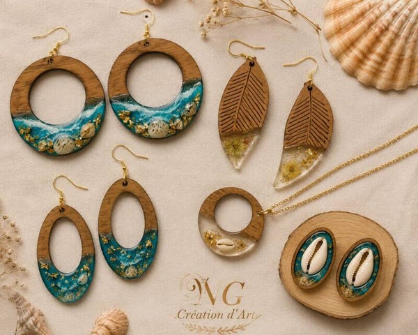 Jeux de Boucles d’oreilles bohèmes en matériaux naturels, parfaites pour toutes les occasions