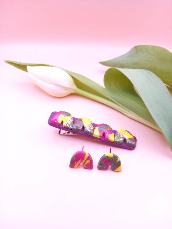 Haarclip met oorbellen | Regenboog | Colours