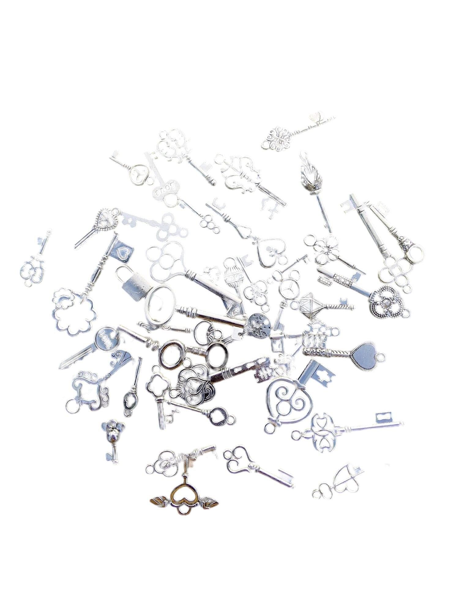 45pc bedels zilverkleur klein