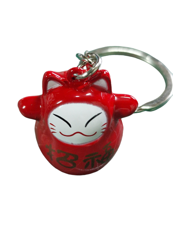Luckycat sleutelhanger rood