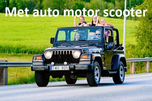 Er op uit met auto motor of scooter 