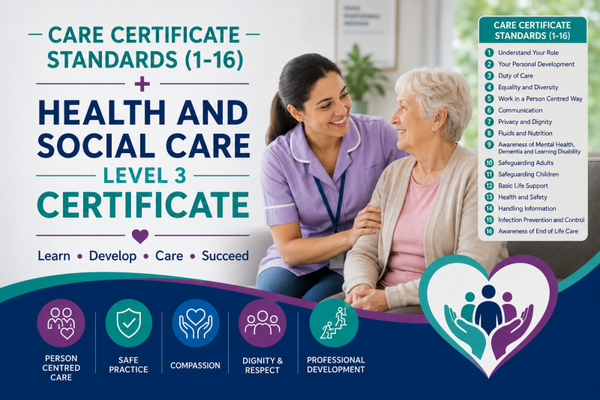 Care Certificate Standards (1-16) + Health and Social Care Level 3 Certificate