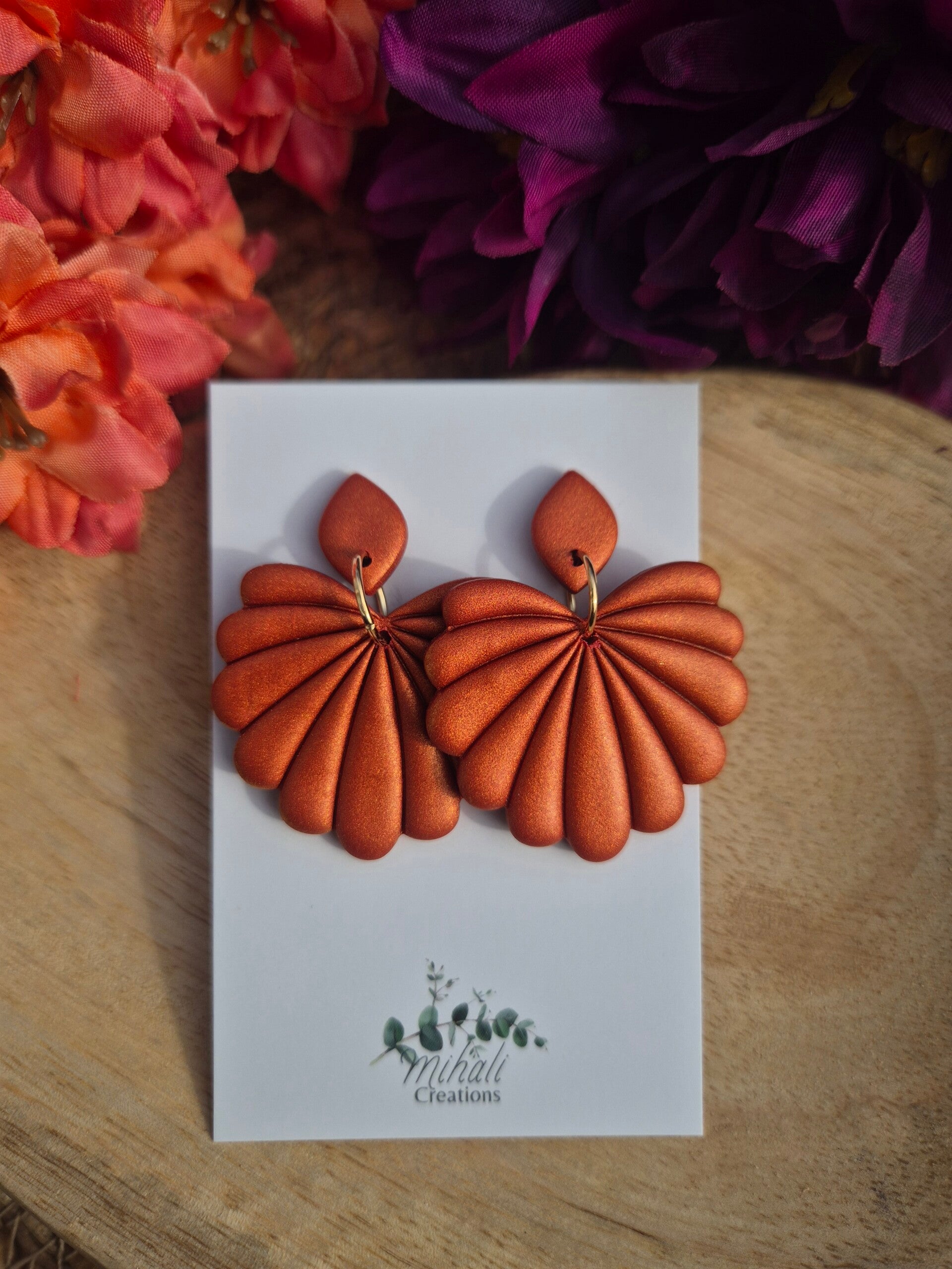 Oorbel Monique herfst kleuren zonder resin