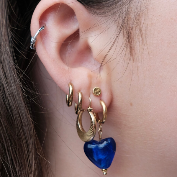 Blauw hartje earrings