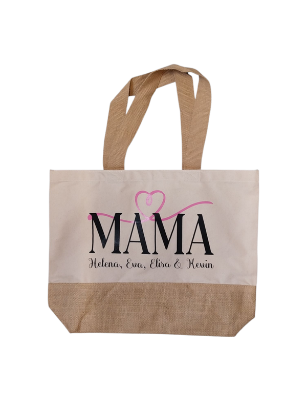 Tas mama met kindernamen en hartje