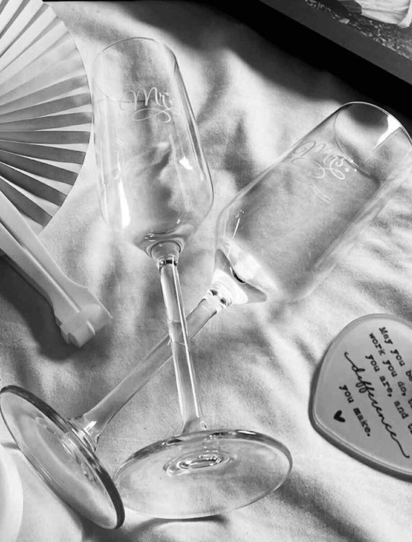 Gepersonaliseerde set champagneglazen