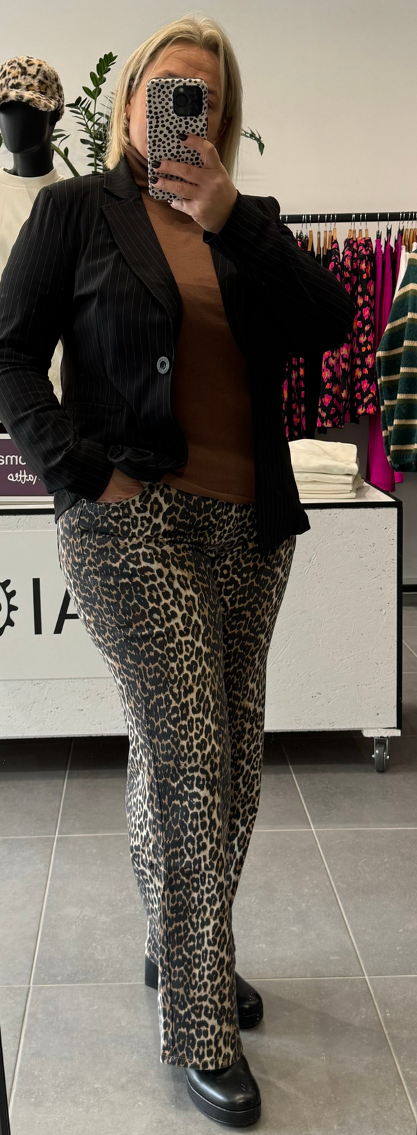 Broek jeans leopard print