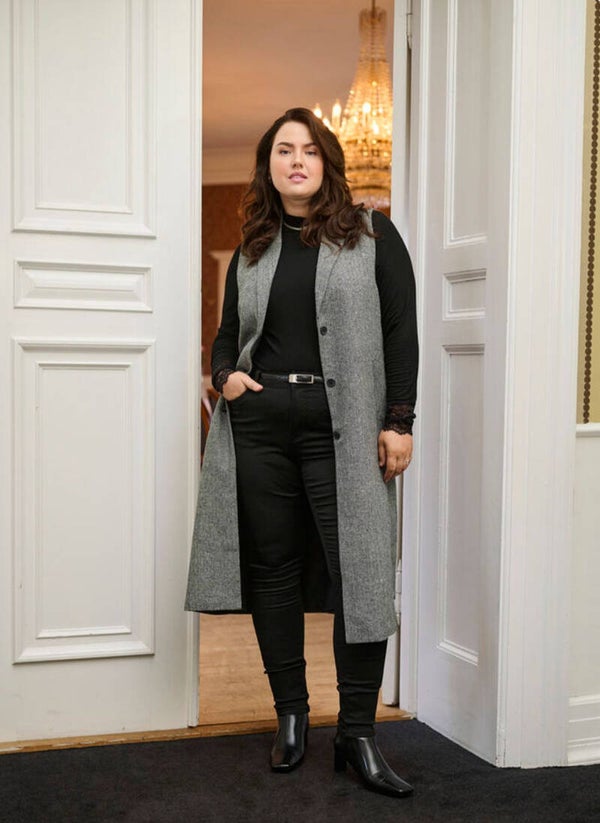 Waistcoat Thilla Black/grey tweed