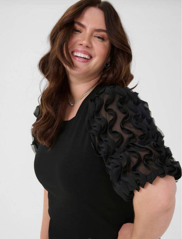 Shirt Lucinda frill Black