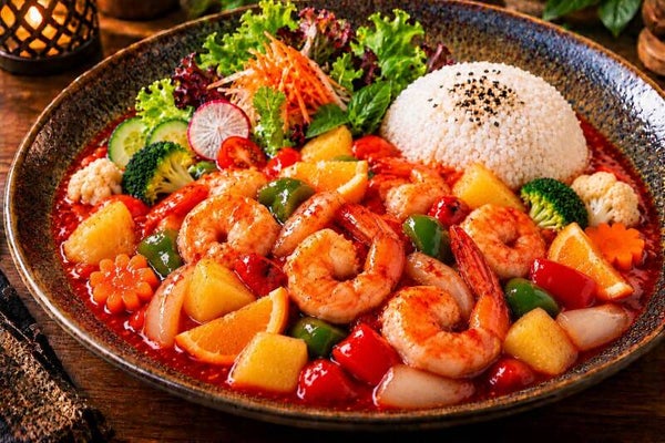 MK6 E: SÜß SAUER GROßE GARNELEN ( TÔM BUỔI TRƯA)