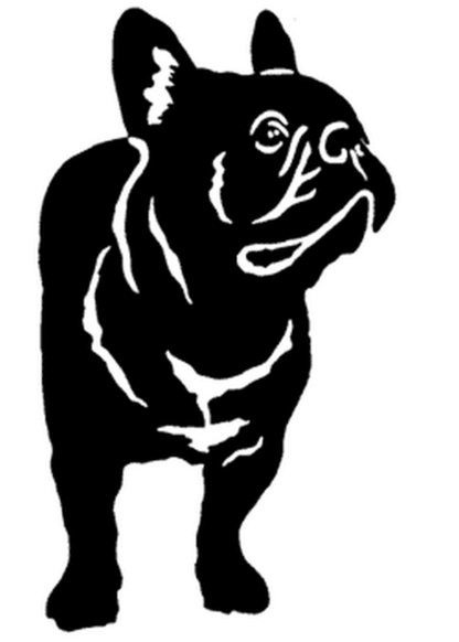 Motif décoratif Bouledogue en granulats de marbre