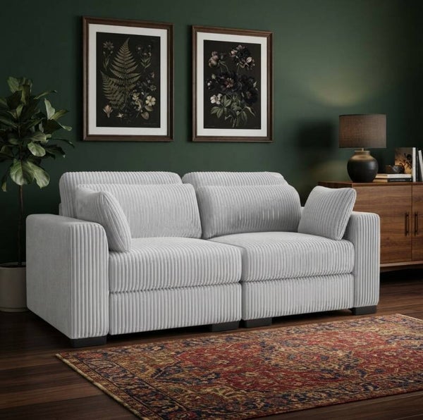 Canapé 2 places en velours côtelé, 88 cm de large, canapé confortable avec assise extra-profonde de 58 cm